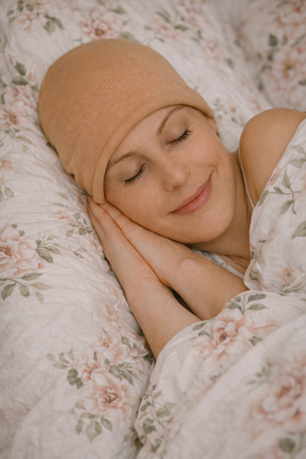 Weiche Schlafmütze-Nachtmütze  für empfindliche Kopfhaut bei Chemotherapie und Alopezia